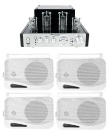 Rockville BluTube Tube Amplifier/Home Theater Bluetooth Receiver+(4) 4" Speakers