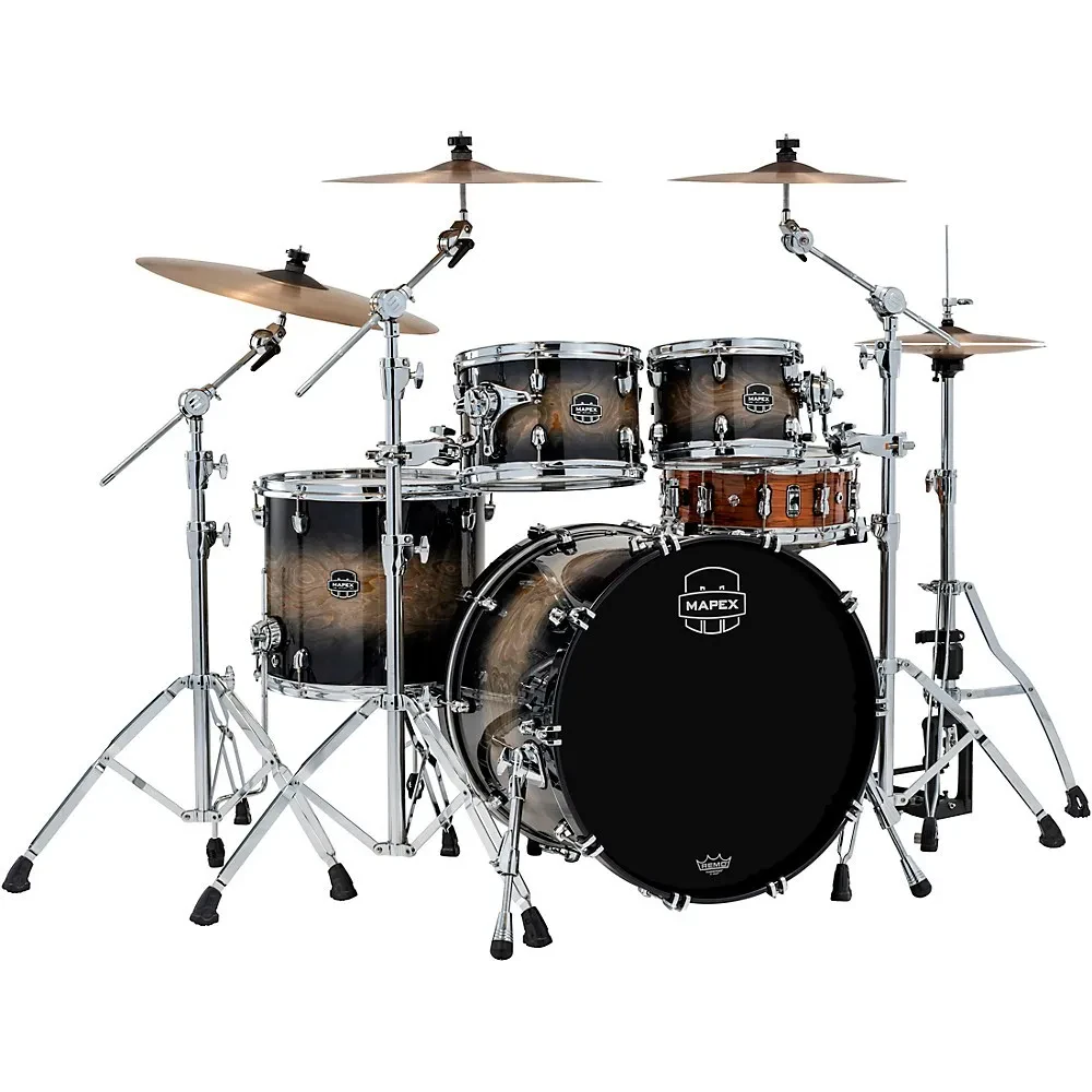 Ударная установка Mapex Saturn VI Rock (набор, 4 шт.) 22" бас-барабан, 10"/12" томы, 16" напольный, цвет Black Ink Burst