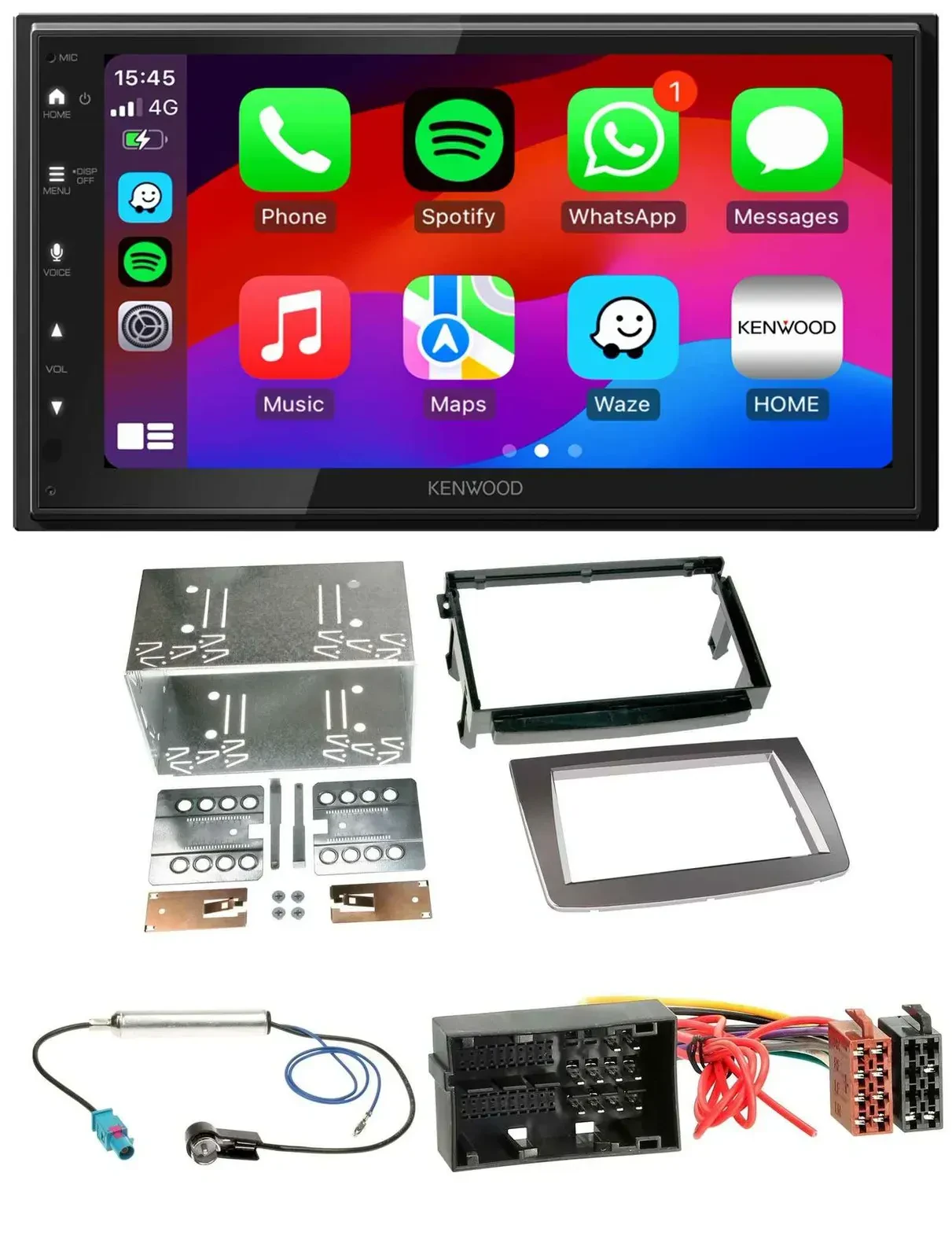 Автомагнитола для Alfa Romeo Mito (тип 955, с 2014) Kenwood 2-DIN MP3 USB DAB Bluetooth серебристая