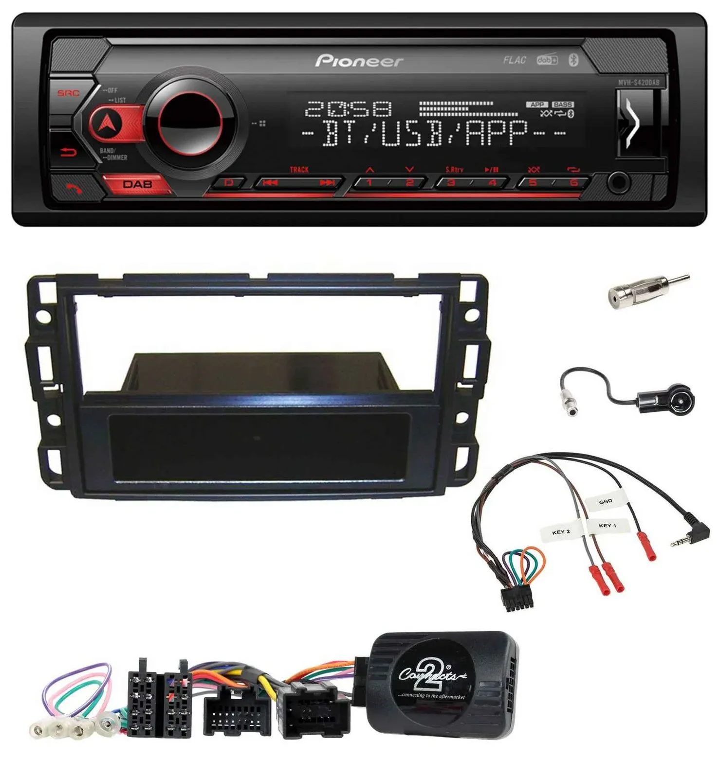 Pioneer Lenkrad USB DAB Bluetooth Autoradio für Cadillac BLS YSCF 2006-2010