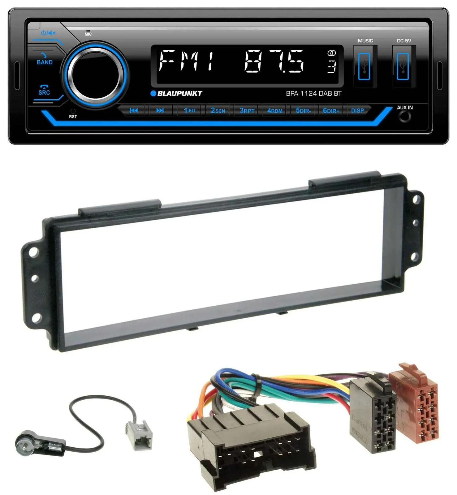 Автомагнитола для Kia Picanto (2008–2011) Blaupunkt Bluetooth, USB, DAB, MP3