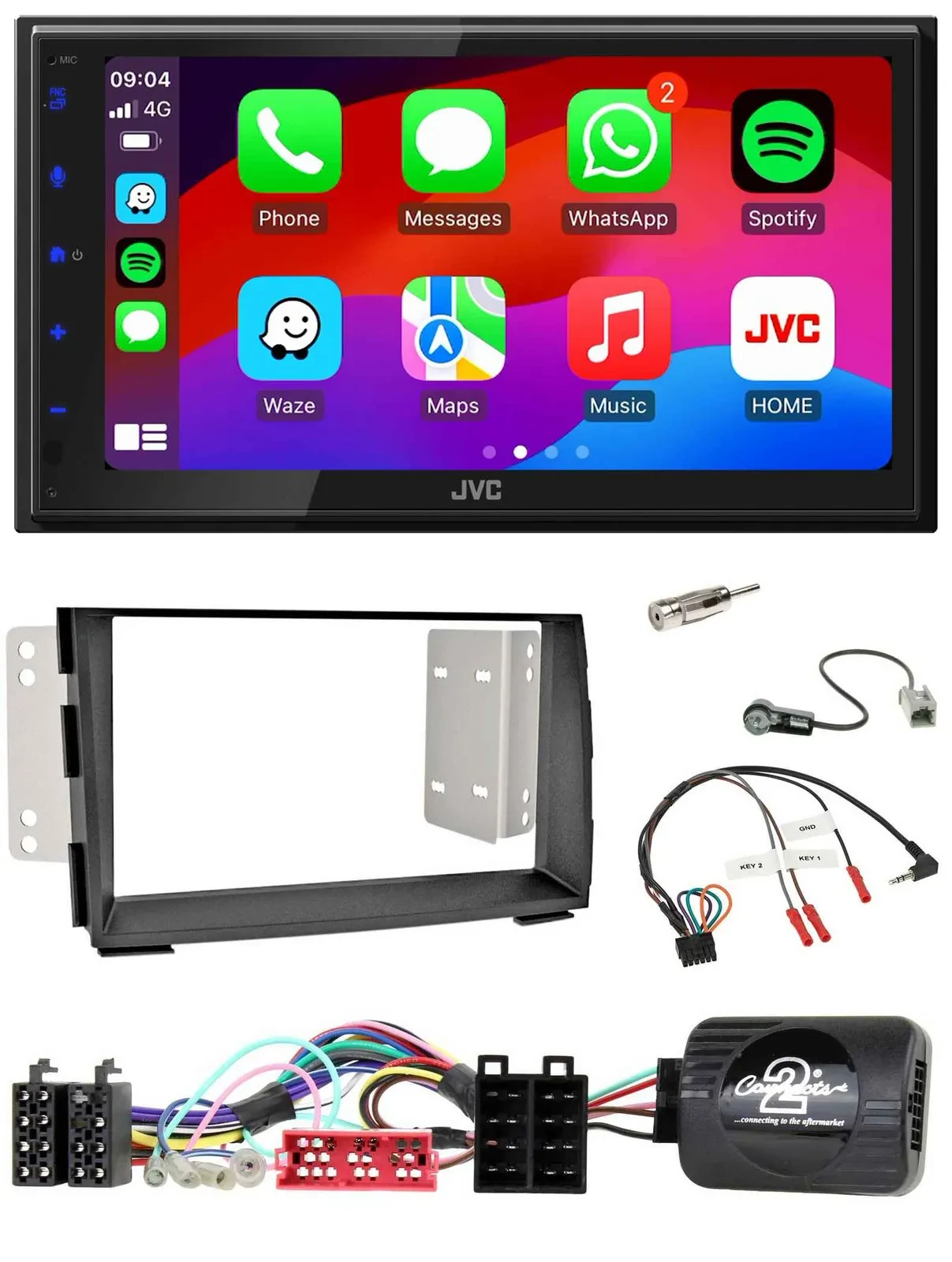 JVC Bluetooth 2DIN Lenkrad DAB USB Autoradio für Kia Venga 2010-2019