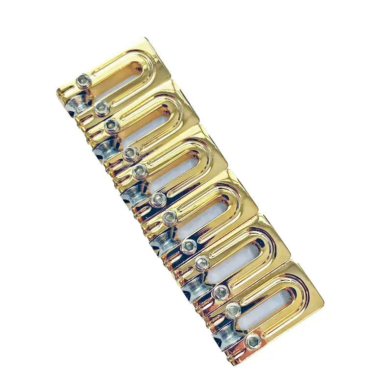 Седло бриджа для электрогитары AxLabs STSFSD-W-GP String Surfer Brass Roller Gold (6 штук)