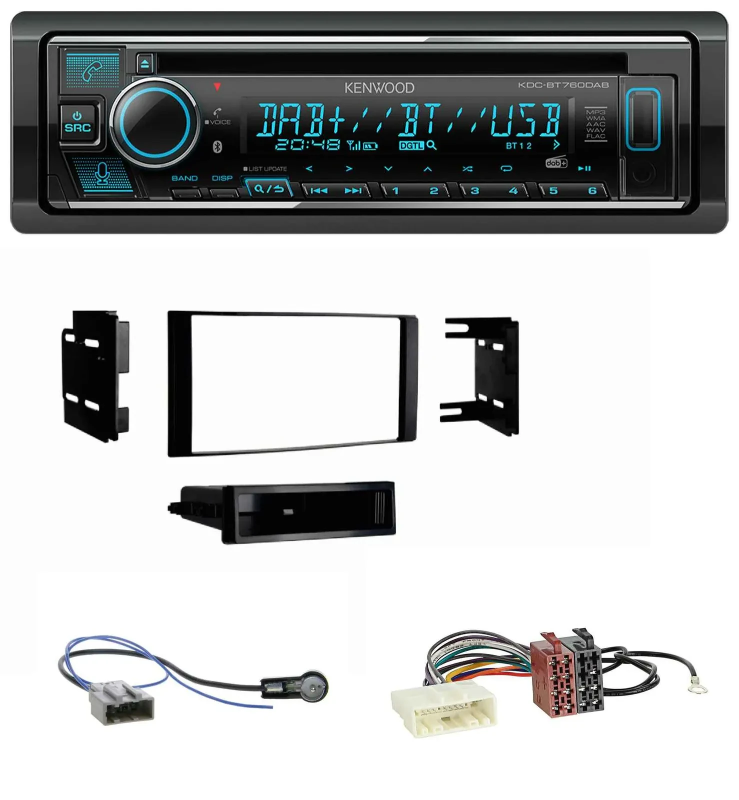 Kenwood MP3 Bluetooth DAB USB CD Autoradio für Nissan Micra 2013-2017 schwarz ma