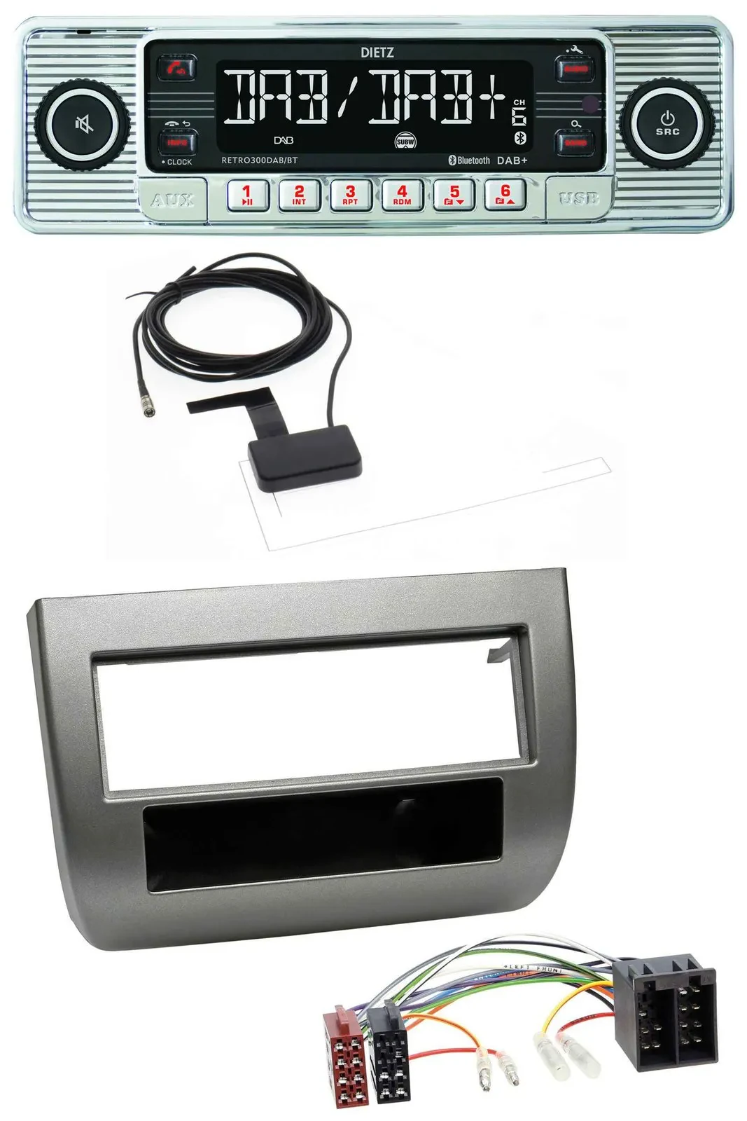 Dietz Bluetooth USB MP3 DAB Autoradio für Lancia Y (843 03-11) anthrazit