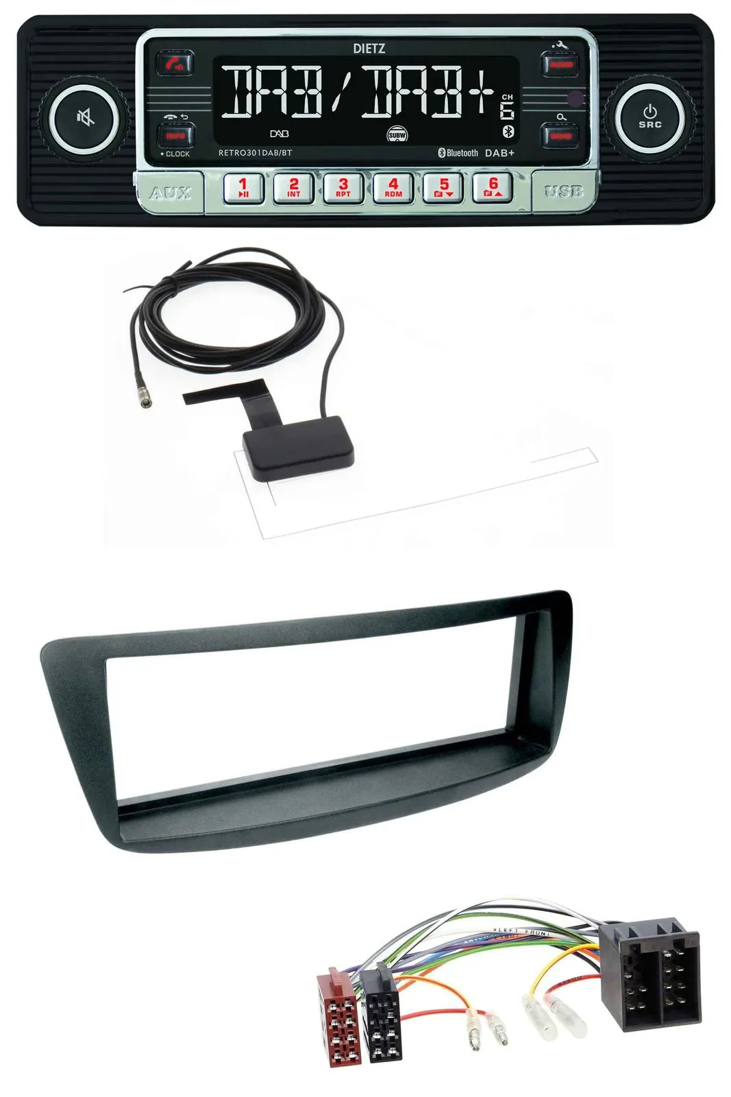 Dietz DAB Bluetooth USB MP3 Autoradio für Citroen C1 Peugeot 107 (05-14)