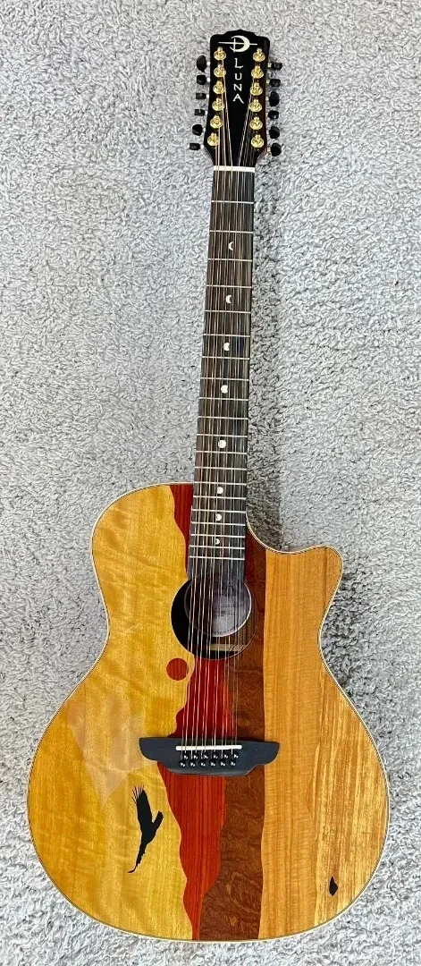 Luna Vista Eagle 12 String  Tropical Wood Acoustic Electric Guitar w/Hard Case
