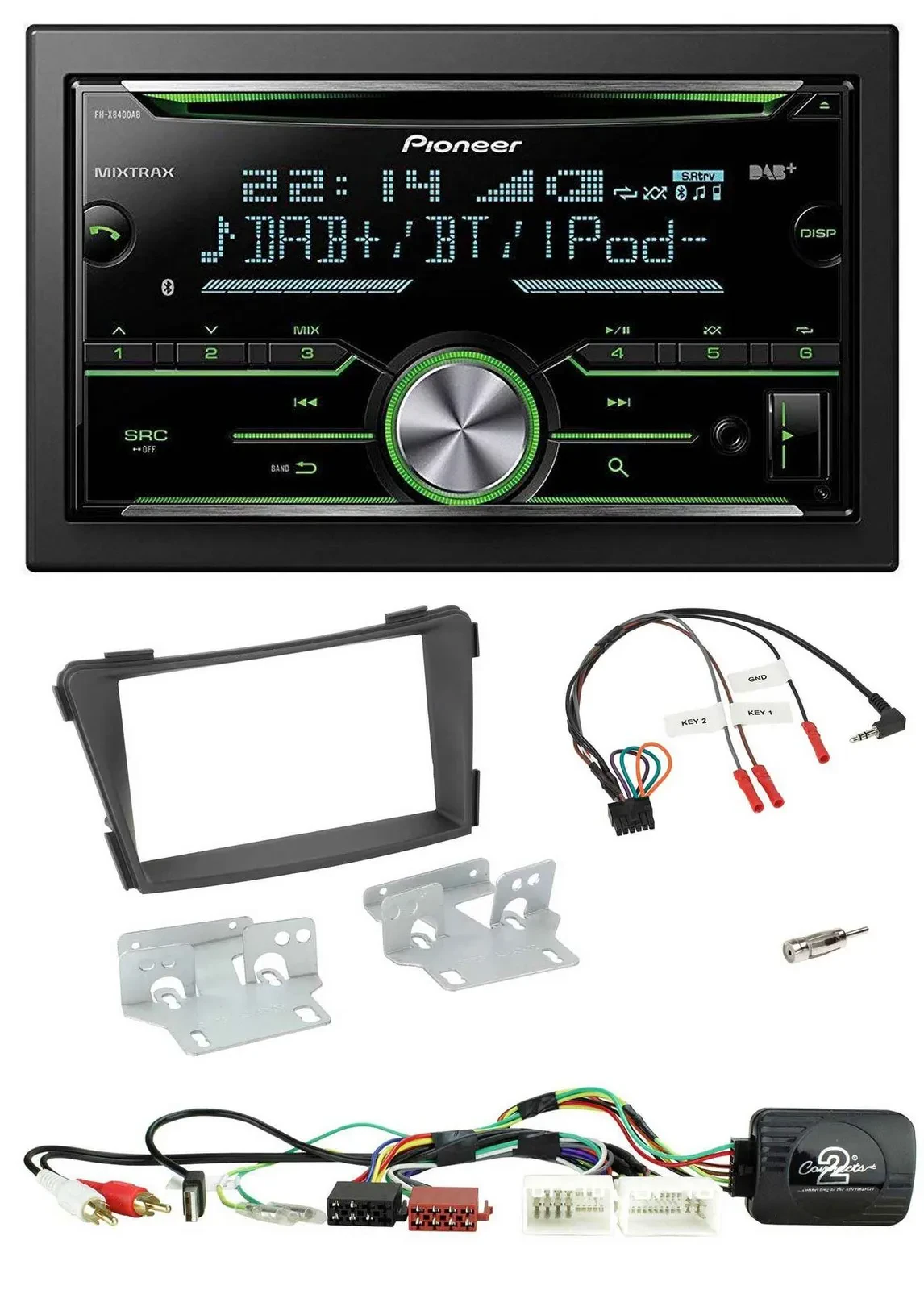 Pioneer Bluetooth Lenkrad DAB 2DIN USB CD Autoradio für Hyundai i40 11-19 AUX US