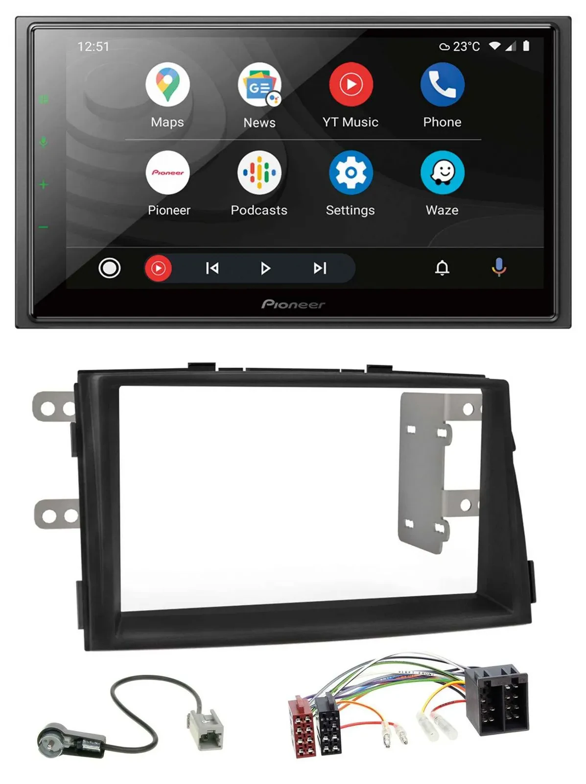 Автомагнитола для Kia Sorento II XM 2009–2012 Pioneer 2-DIN, DAB, Bluetooth, USB, MP3