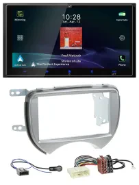 JVC USB Bluetooth 2DIN DAB MP3 Autoradio für Nissan Micra 2010-2013 silber
