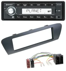 Continental USB MP3 AUX 1DIN Autoradio für Renault Scenic (ab 09) - grau