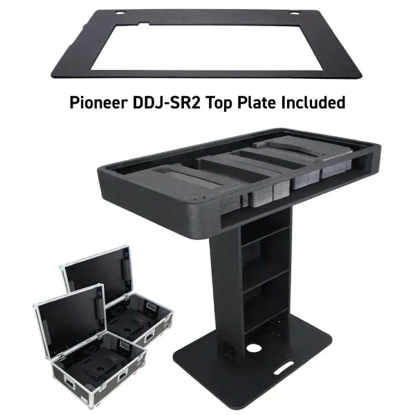 ProX XZF-DJCT-BL-CASE Black Control Tower Stand with DDJ-SR2 Face Plate