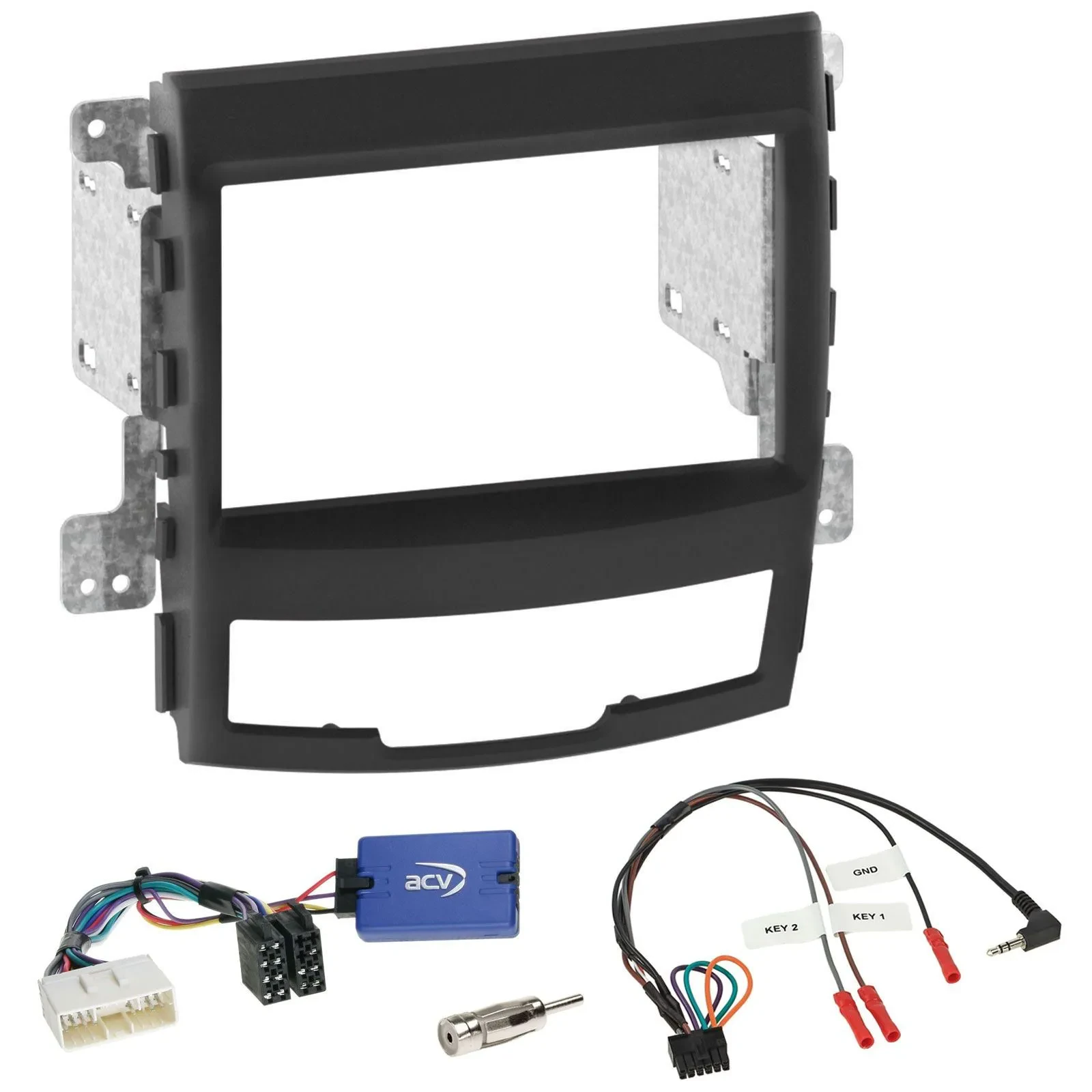 Установочный комплект для автомагнитолы Caraudio24 Radioset Lenkradadapter Doppel DIN Autoradio für SsangYong Korando (набор), 2-DIN