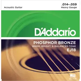 Струны для акустической гитары D'Addario EJ18 14-59, бронза фосфорная