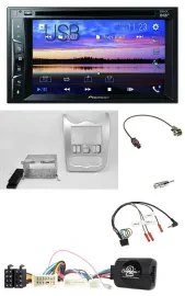 Автомагнитола Pioneer 2DIN, Bluetooth, USB, DVD, DAB, для Dacia (с 2012), светло-серебристая
