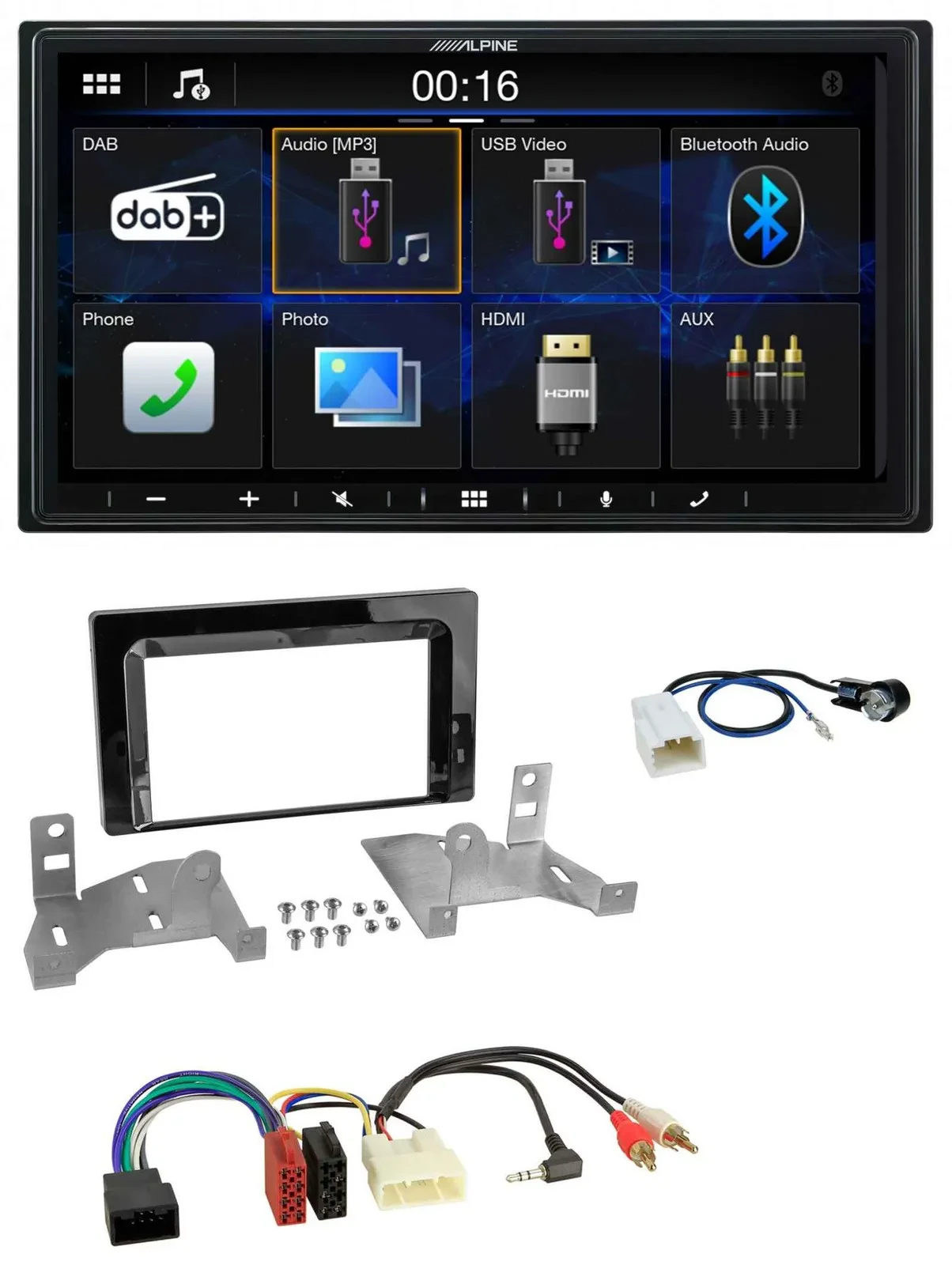 Alpine Bluetooth 2DIN MP3 DAB USB Autoradio für Toyota Aygo AB7 ab 2022 klavierl
