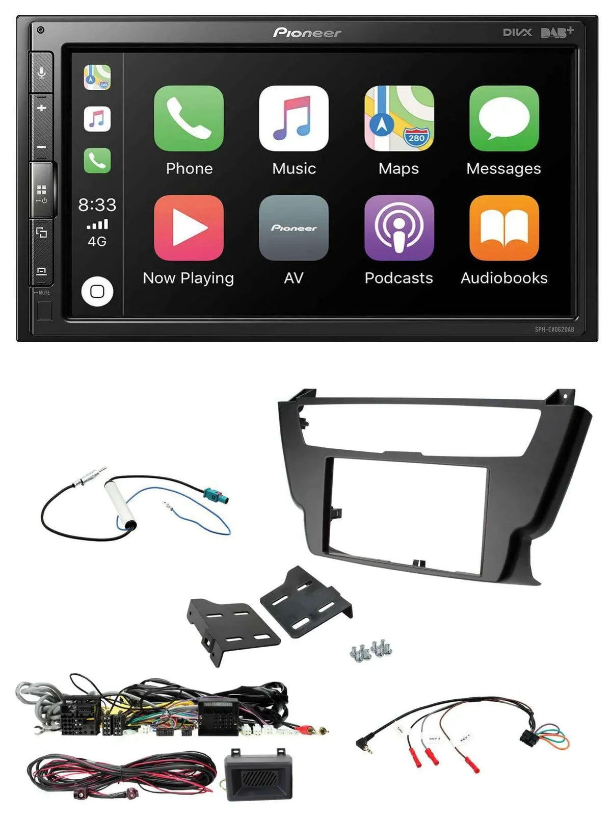 Pioneer USB Lenkrad DAB 2DIN Bluetooth Autoradio für BMW 3er 4er 2012-2016 ohne