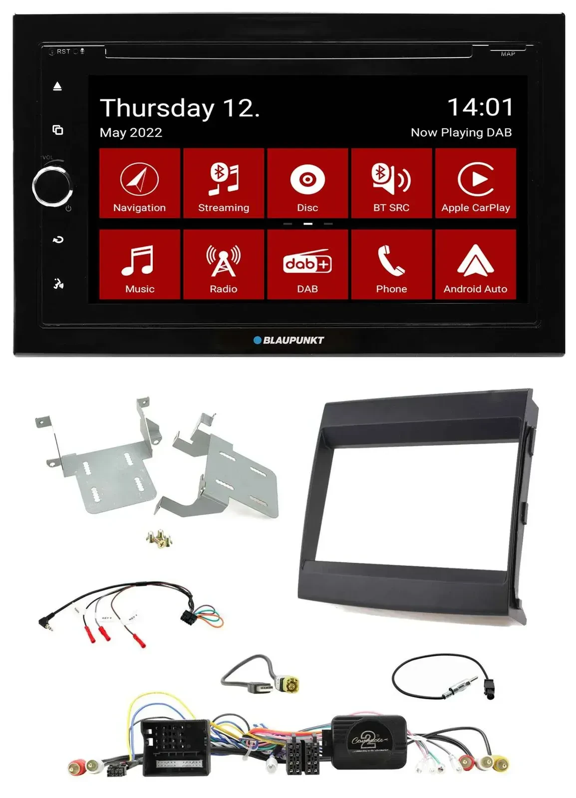 Blaupunkt 2DIN Lenkrad Bluetooth USB TMC DAB Navigation für Porsche Cayenne 2011