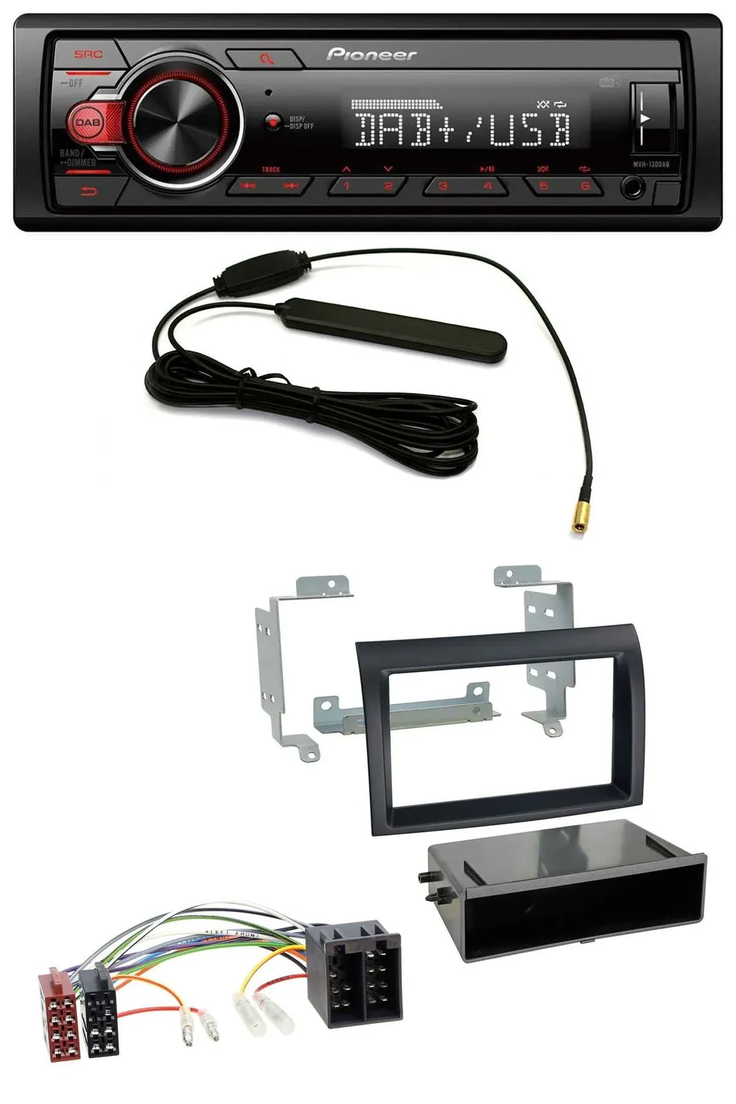 Автомагнитола для Citroen Jumper/Fiat Ducato (2006–2011) Pioneer 1-DIN, DAB, USB, AUX, MP3, черный