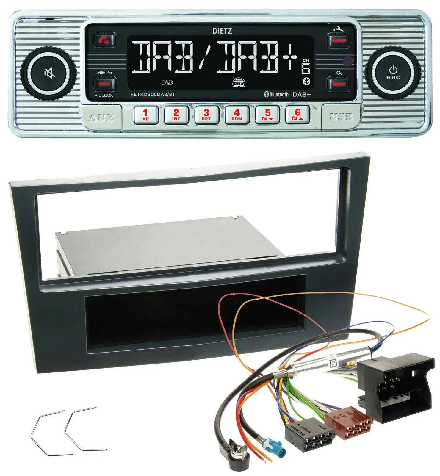 Dietz Bluetooth MP3 DAB USB Autoradio für Opel Corsa D ab 2005 Stealth Schwarz