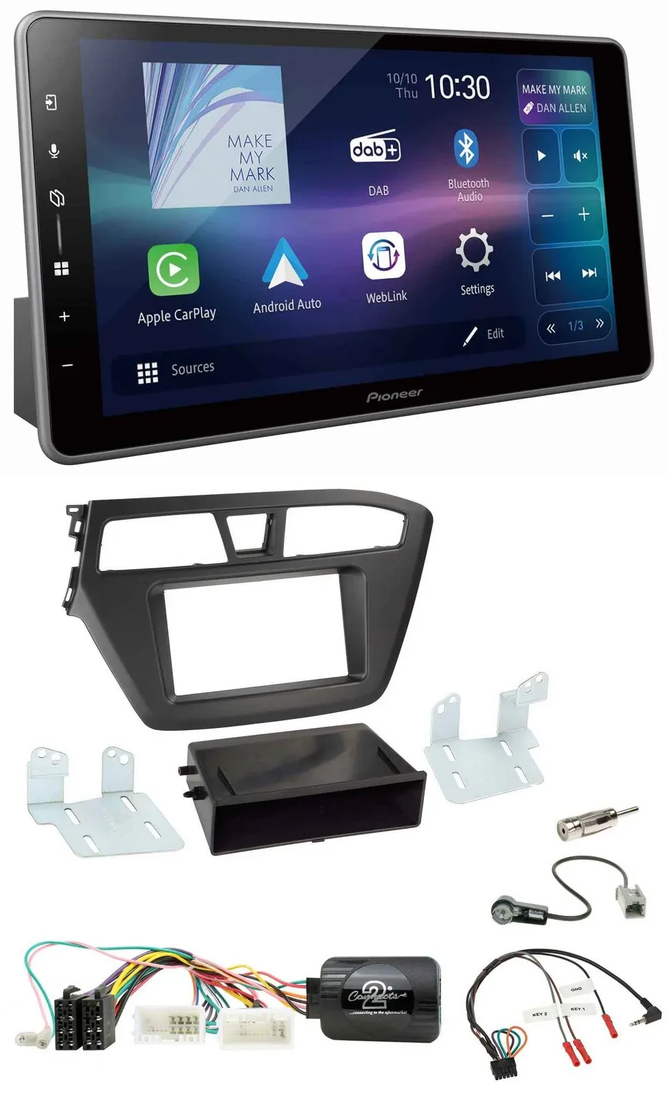 Pioneer Bluetooth USB DAB Lenkrad Autoradio für Hyundai i20 (ab 2015)