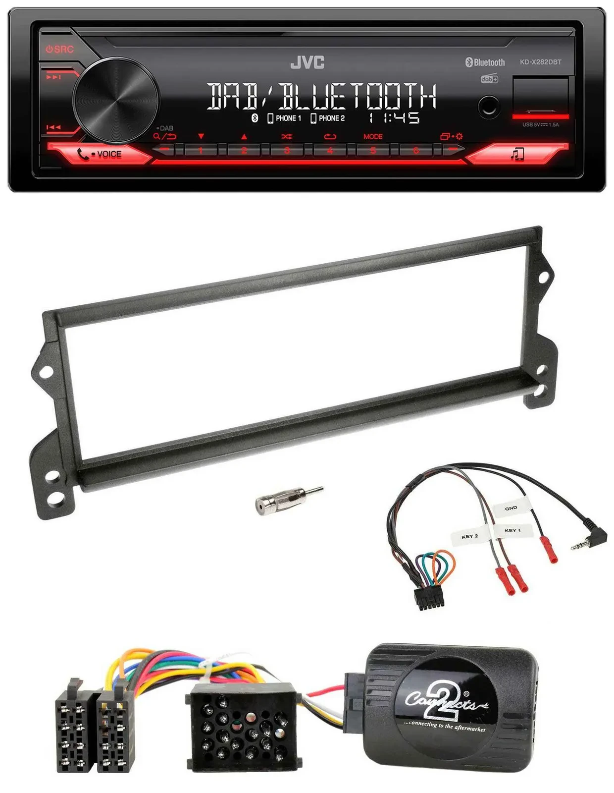 JVC Bluetooth USB DAB Lenkrad Autoradio für Mini (2001-2002)
