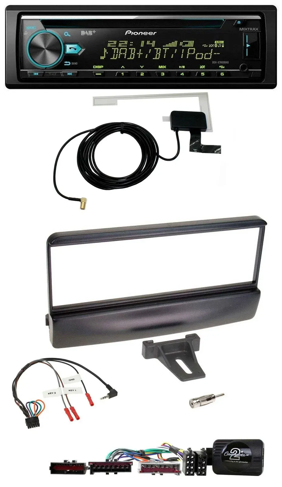 Pioneer MP3 Lenkrad CD USB DAB Autoradio für Ford Mondeo 2000-02 schwarz