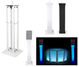 (1) Rockville White Adjustable Totem Stand For Community  DnD12 12" Speaker