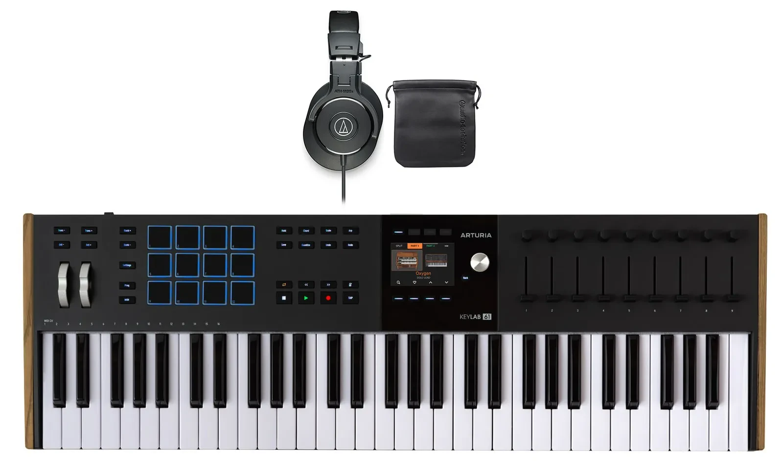 Arturia KEYLAB 61-Key Mk3 Black Keyboard Controller+Audio Technica Headphones