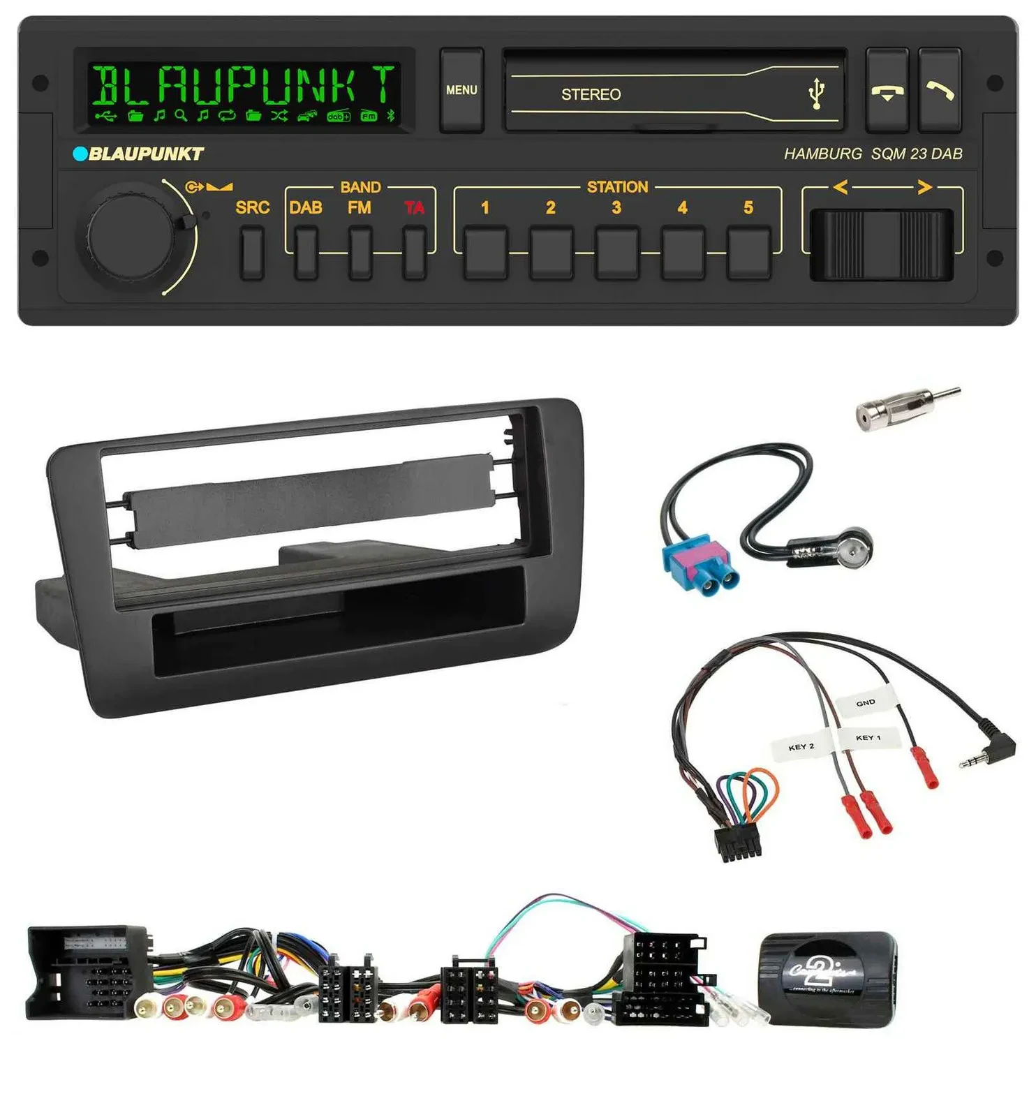 Blaupunkt USB DAB Bluetooth Lenkrad Autoradio für Audi A1 (2010-2019)