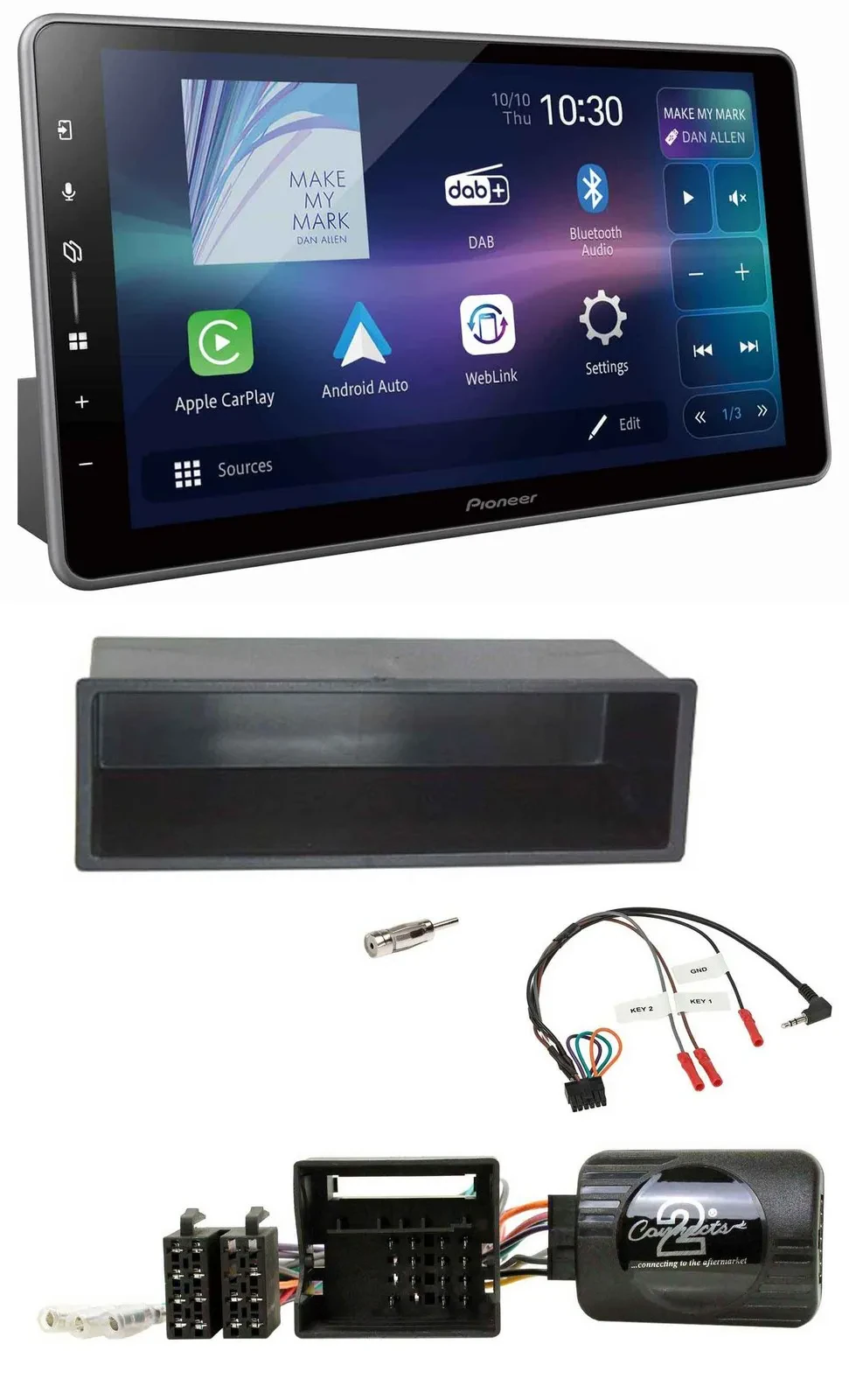 Pioneer Bluetooth USB DAB Lenkrad Autoradio für Citroen C2 2006-2010 C3 2006-201