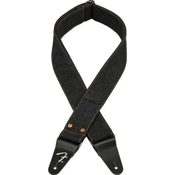 Ремень для гитары Fender Wrangler "W" Denim Strap Black