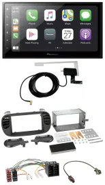Pioneer USB MP3 2DIN Bluetooth DAB Autoradio für Fiat 500 ISO ab 12 soft touch