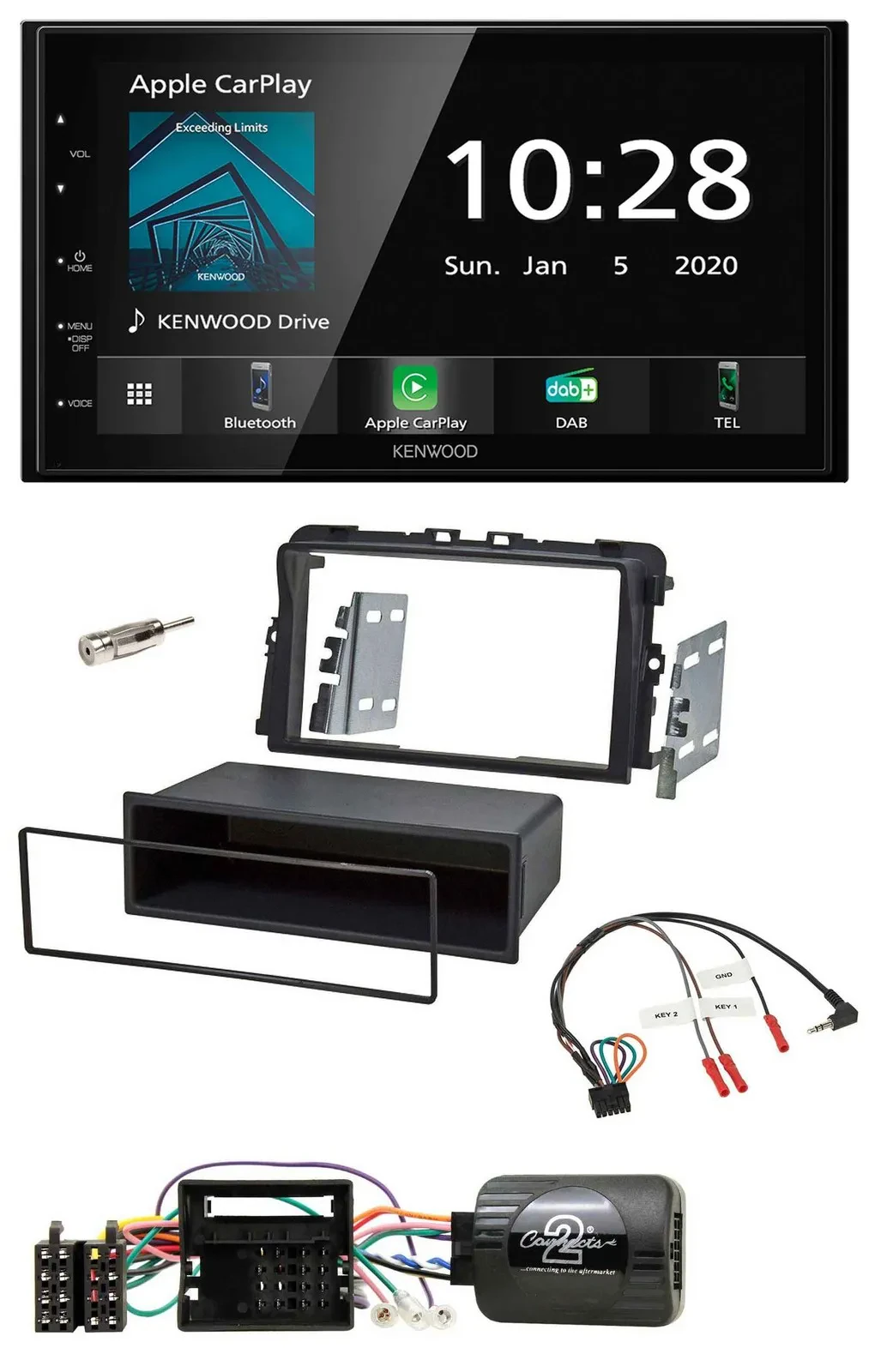 Kenwood Bluetooth Lenkrad DAB USB 2DIN Autoradio für Opel Vivaro 2011-2015