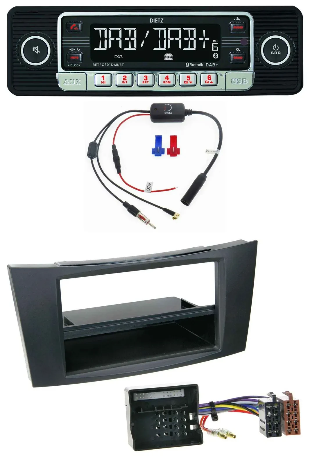 Dietz MP3 DAB Bluetooth USB Autoradio für Mercedes E-Klasse W211