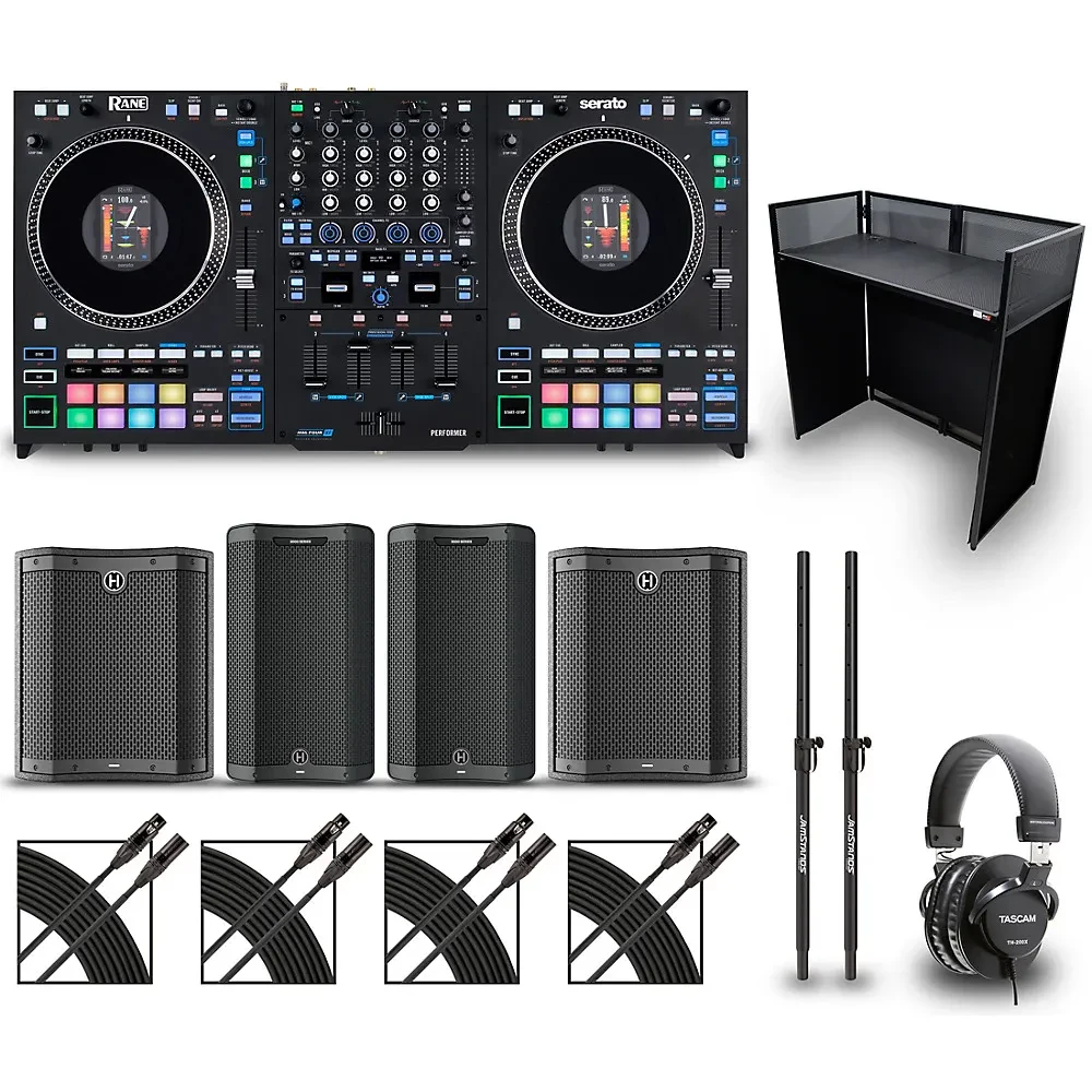 RANE PERFORMER DJ Gig Bundle with DJ Booth and Speakers