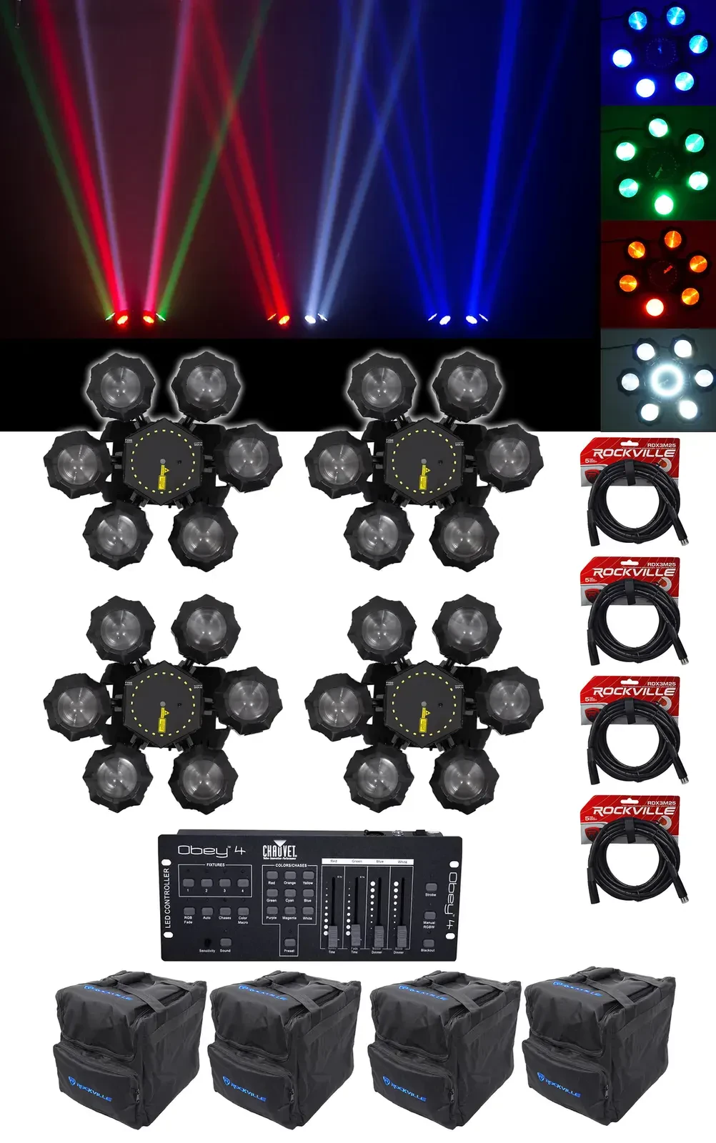 Комплект светового оборудования Chauvet DJ Helicopter Q6 + OBEY4 + RLB40 PACK