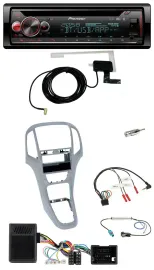 Автомагнитола для Opel Astra J 2009–2016 Pioneer DAB, CD, USB, Bluetooth, поддержка кнопок на руле, платиновый серебристый