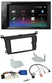 Автомагнитола Pioneer 2DIN Bluetooth USB DAB DVD для Toyota RAV4 (с 2013) с поддержкой управления на руле
