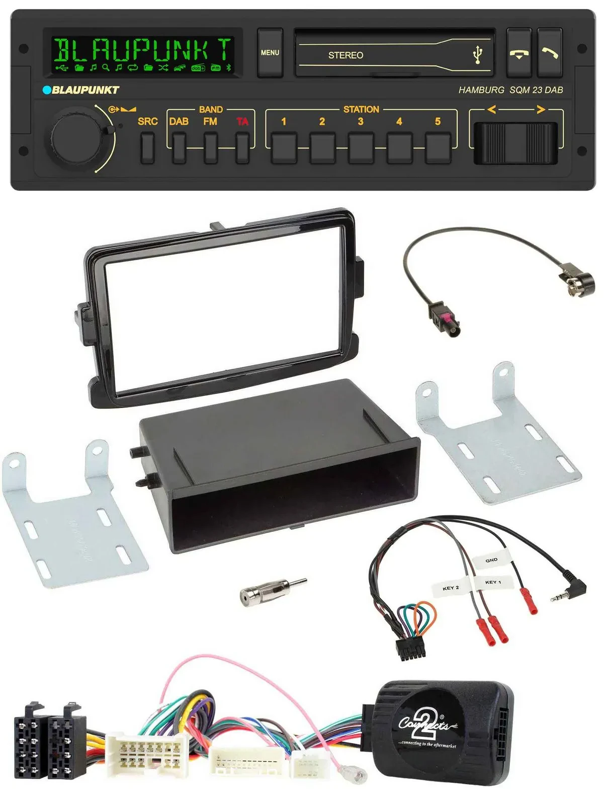 Blaupunkt USB DAB Bluetooth Lenkrad Autoradio für Dacia Duster Dokker Logan ab 1