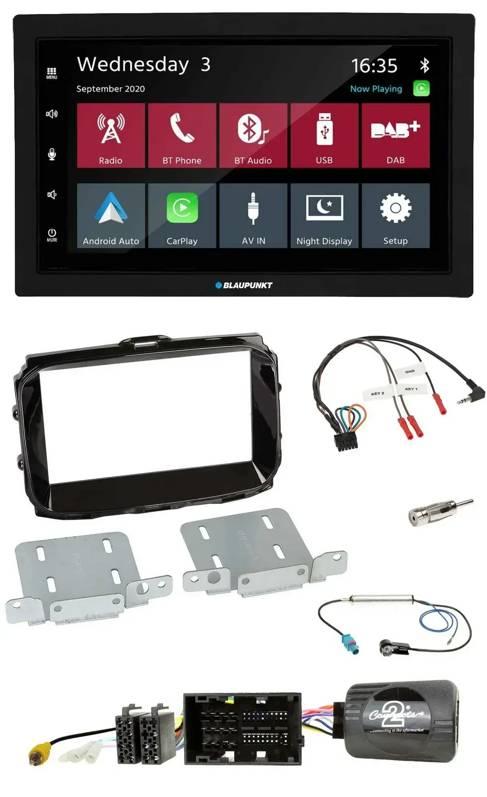 Blaupunkt DAB Bluetooth USB Lenkrad 2DIN Autoradio für Alfa Giulietta 2014-2021