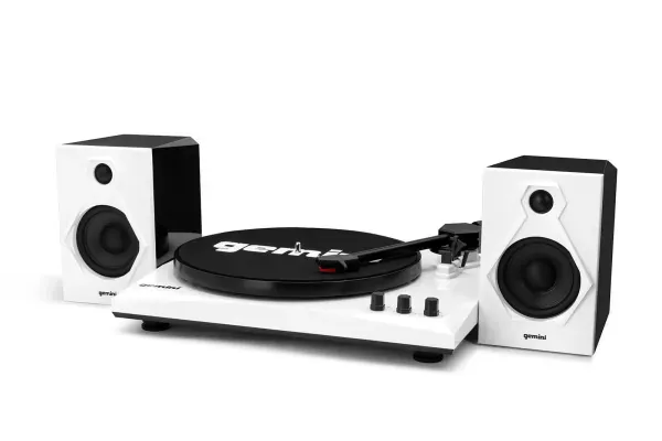 Gemini TT-900 Vinyl Record Player Turntable w/Bluetooth+Dual Speakers TT-900BW