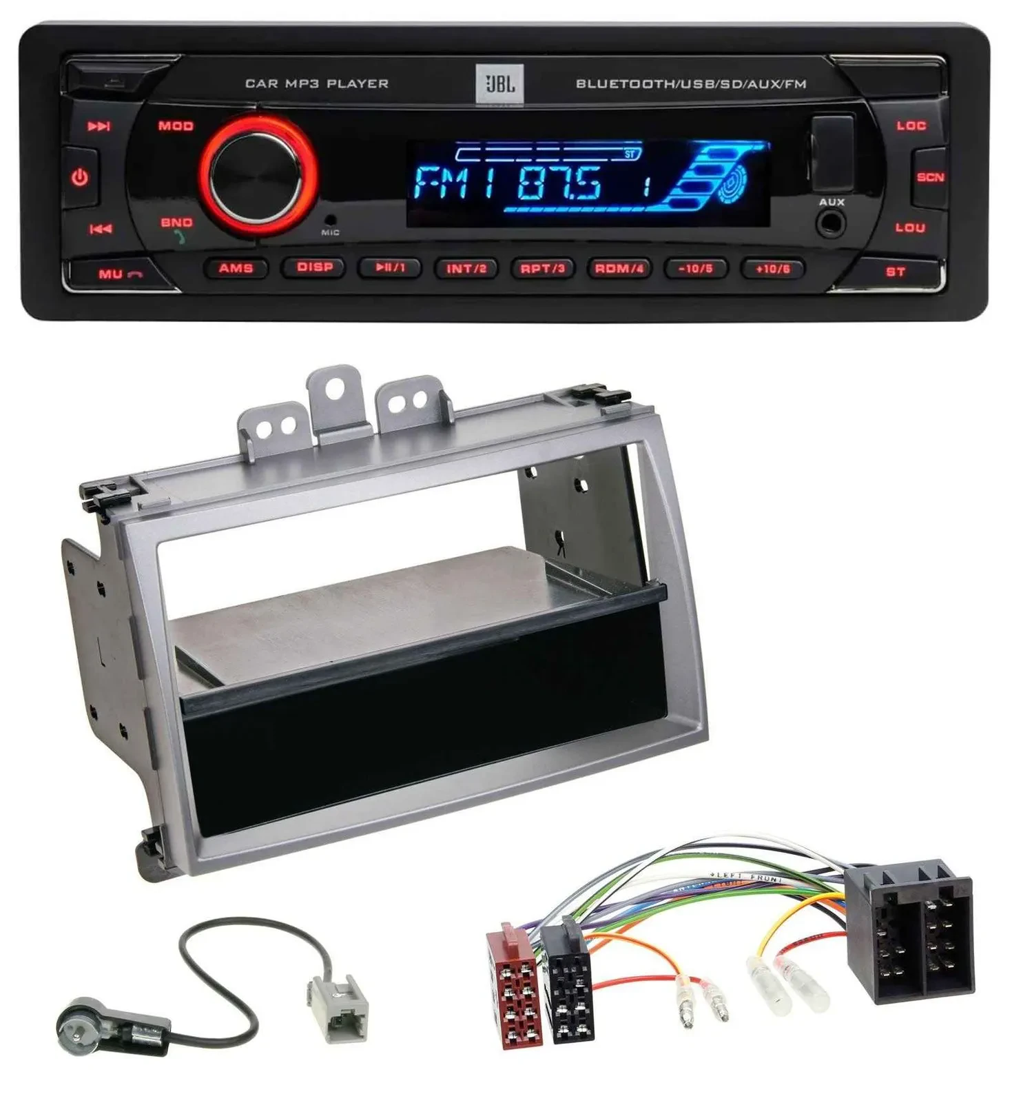 JBL AUX MP3 USB Bluetooth SD Autoradio für Hyundai i20 (08-11) Ablagefach