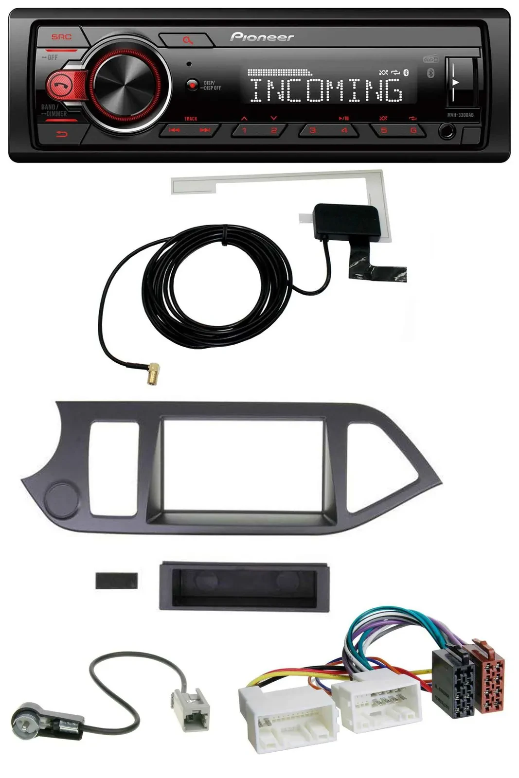 Pioneer MP3 AUX CD DAB USB Autoradio für Kia Picanto ab 2011 ohne Start-Stop