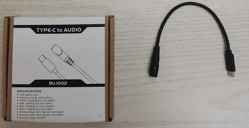 BUJ002(0.15m) Кабель акустический Type-C-3.5мм female, 0.15м, Soundking