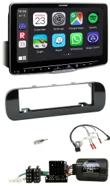 Автомагнитола Alpine Bluetooth USB DAB для Fiat Panda 2012–2020, черный глянец