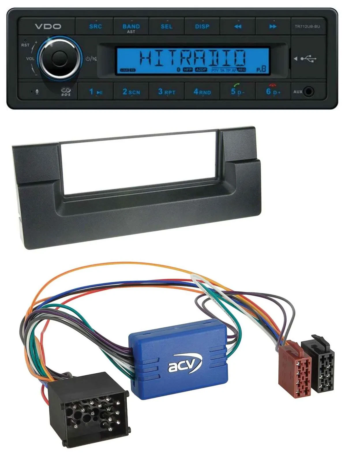 VDO Bluetooth AUX USB MP3 Autoradio für BMW 5er E39 X5 E53 Aktivsystem Rundpin