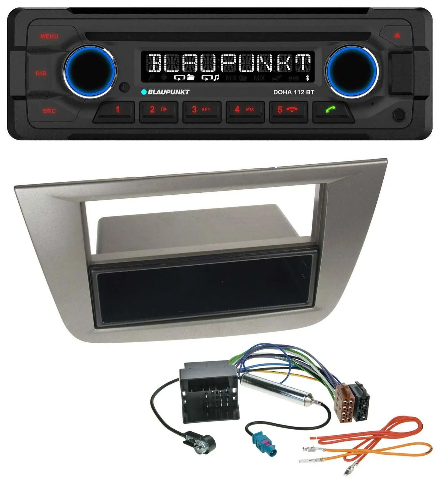 Blaupunkt AUX MP3 CD Bluetooth USB Autoradio für Seat Altea Toledo ab 05 Anthraz