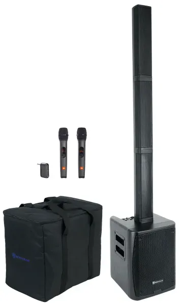 Rockville TITAN PORTABLE ARRAY Rechargeable PA DJ Speaker w/Sub + (2) JBL Mics