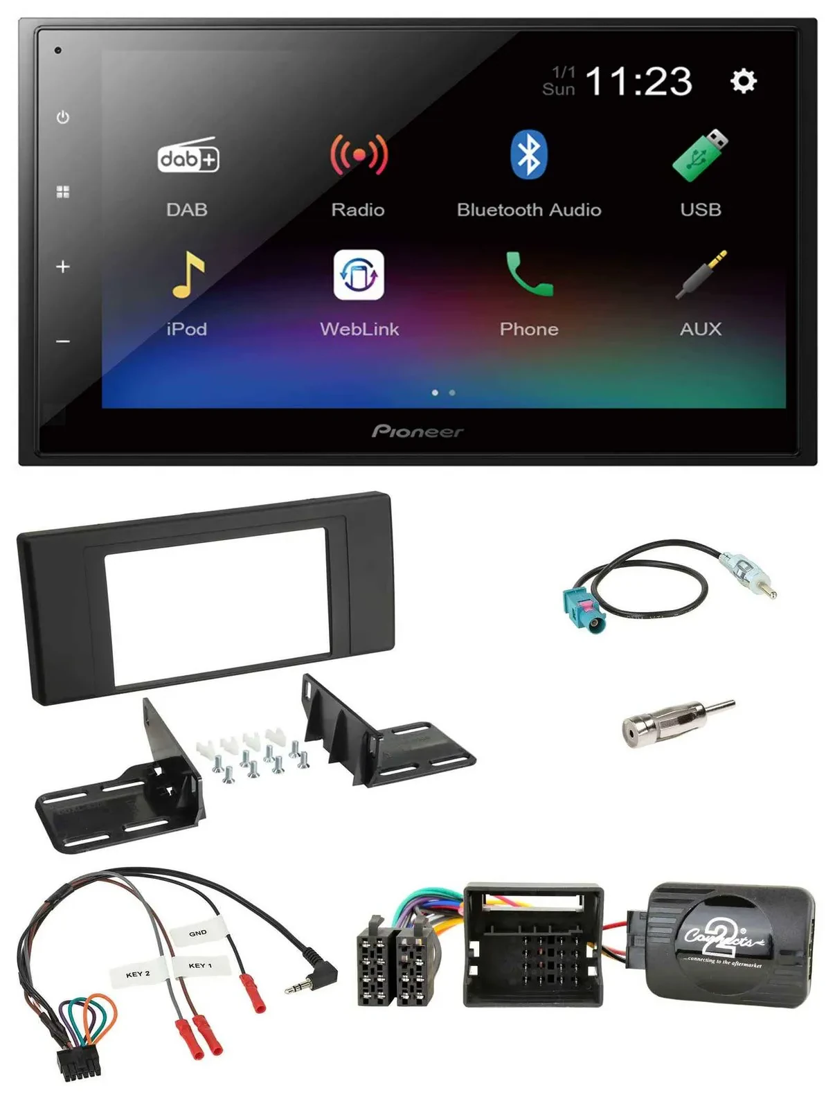 Автомагнитола для Land Rover Range Rover Vogue Pioneer 2-DIN, USB, Bluetooth, DAB